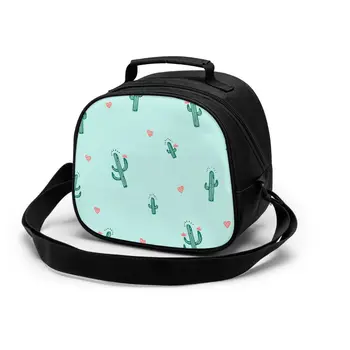 

Lunch Bag for Girl Kids Children Cute Cactus And Hearts Thermal Insulated Lunch Box Small Food Picnic Bag Milk Bottle Pouch