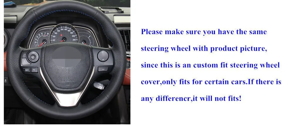 Черный мягкий чехол на руль из искусственной кожи для Toyota Corolla- RAV4 2013- Auris 2013- Scion iM
