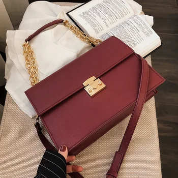 

One-Shoulder Book Bags Female 2019 New Style Fashion Korean-style Versatile Shoulder Bag Chain Simple Fashion Mass Square Sling