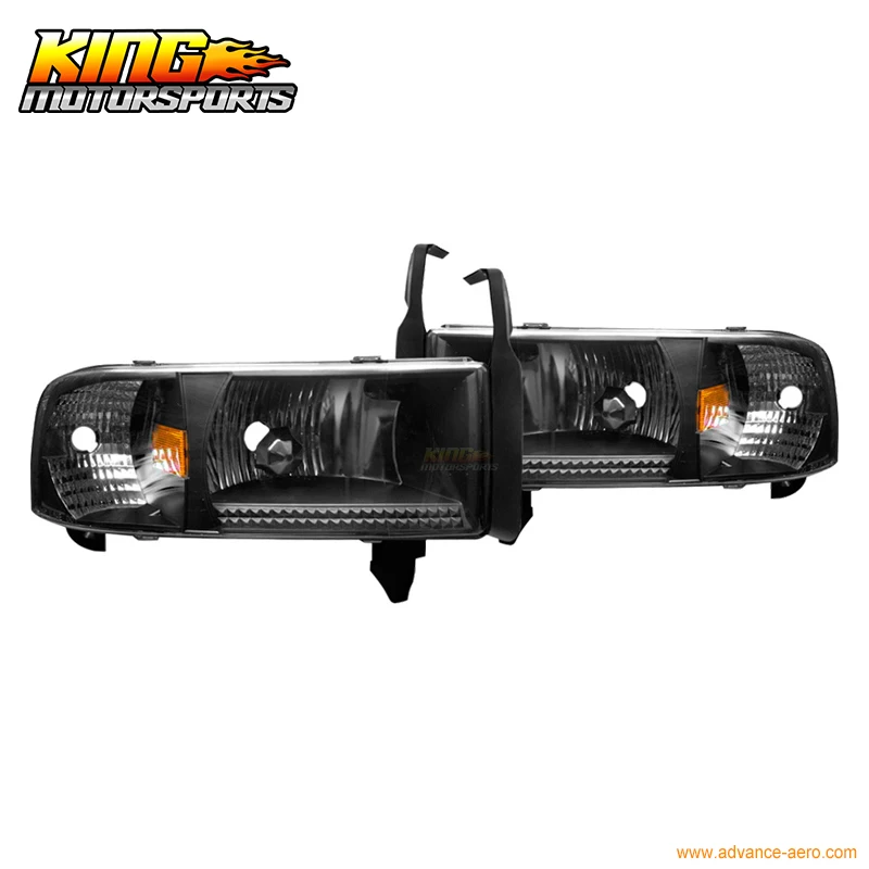 Подходит для 94-00 01 Dodge Ram 1500 2500 3500 фар черные прозрачные лампы 2002 США Бесплатная