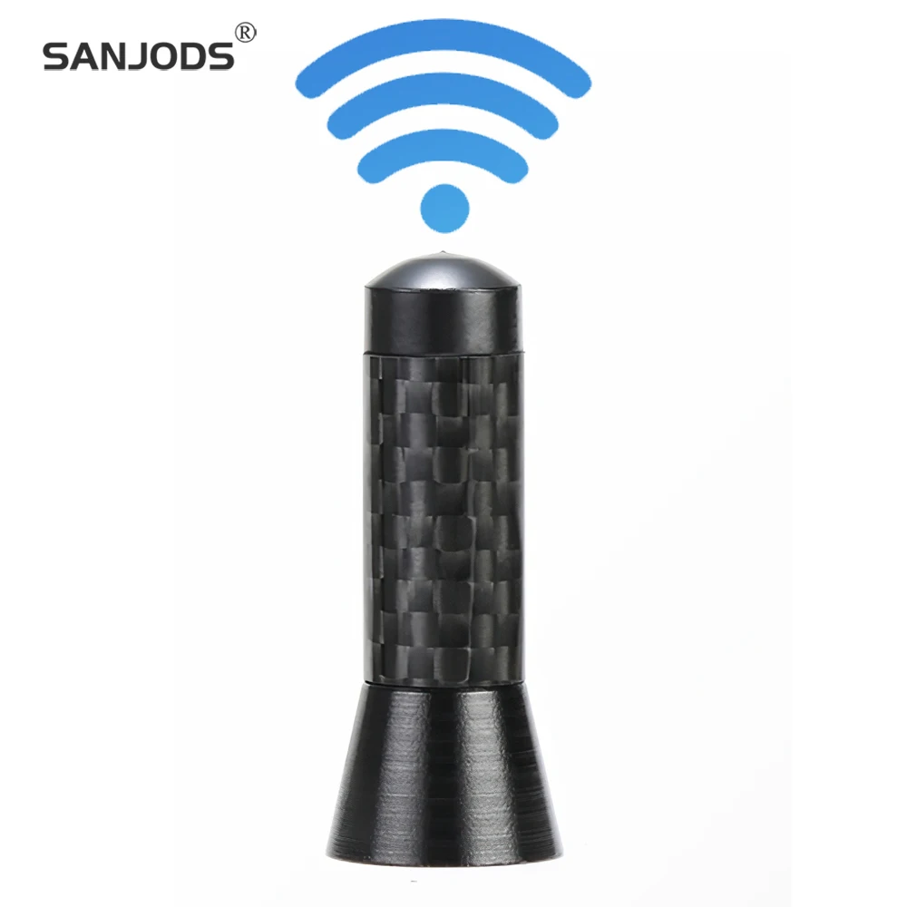 

SANJODS 3.5cm Car Styling Roof Antenna Enhanced Signal Carbon Fiber Screw Metal Short Stubby Mast Antenna For Benz Mazda Honda