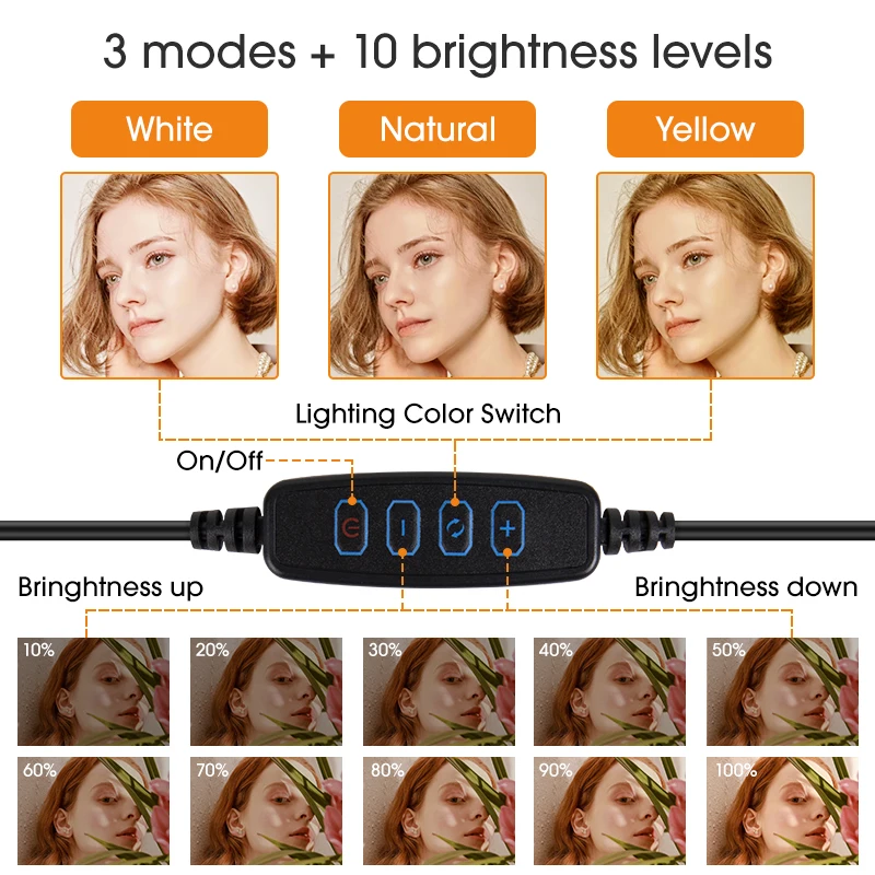 10 Inch LED Ring Fill Light Photography Lighting Selfie Tripod Stand Dimmable Ringlight for Makeup Live Streaming YouTube Light Stand Photographic Light Stand
