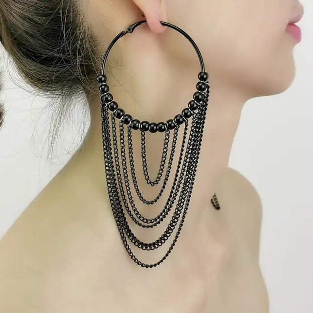 MANILAI Circular Metal Long Chain 
