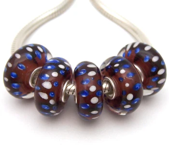 

JGWGT 2186 5X 100% Authenticity S925 Sterling Silver Beads Murano Glass beads Fit European Charms Bracelet diy jewelry Lampwork