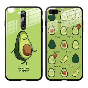 

Tempered Glass Case For Xiaomi Redmi 8 8A Note 8 Pro S2 K20 Green Cute Avocado Hard Cover For Redmi Note 8 k20 Pro Phone Casing