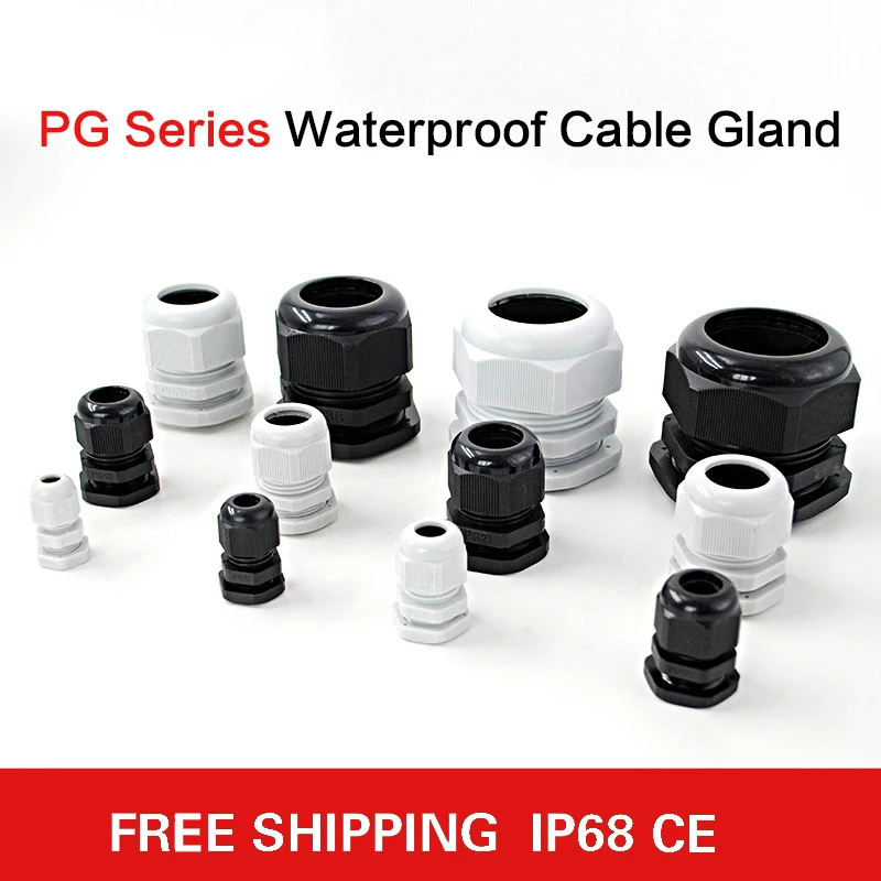 PG Series Waterproof Cable Gland entry IP68 White Black Nylon Plastic Connector PG7/9/11/16 PG19/21/36/63 PG21/24/25/29 | Обустройство