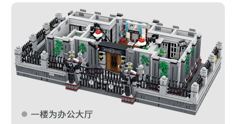 New MOC 7537pcs Arkham Lunatic Hospital Architecture Model Assembled Building Blocks Bricks DIY Toy Children Birthday Gift Sets 13 H080d0cff5b1641d9bb9b1405e02e7560f