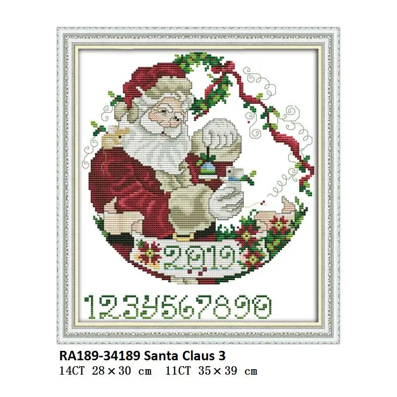 Joy Sunday Christmas Вышивка крестом узоры Санта Клаус 11ct 14ct DMC DIY Ручная работа Счетный напечатанный Набор для вышивания набор для рукоделия