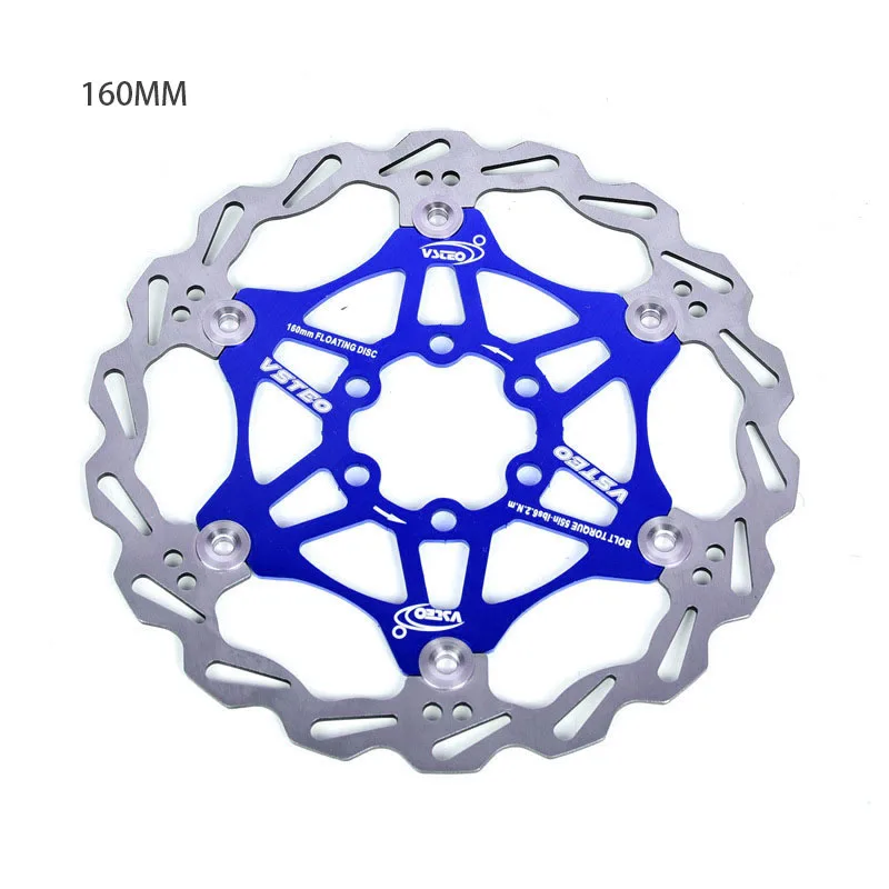 Аксессуары велосипедный тормоз ротор 160 мм/180 мм/203 мм MTB плавающий ротор дискового тормоза гидравлические тормозные колодки плавающие роторы части велосипеда - Цвет: Синий