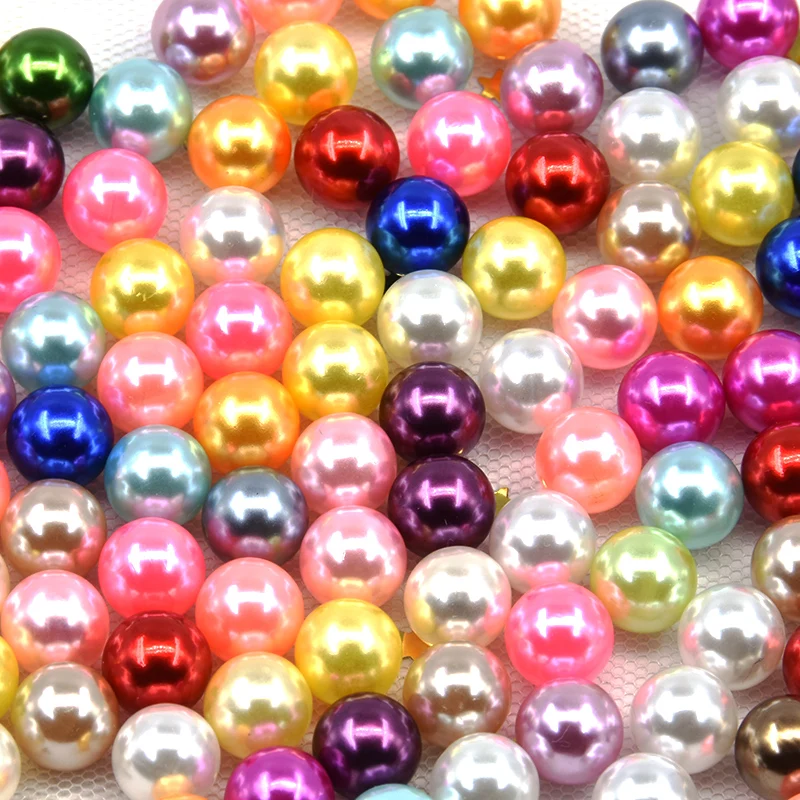 Круглые жемчужные бусины имитация жемчуга без отверстия 10 мм 40 шт. 28 цветов