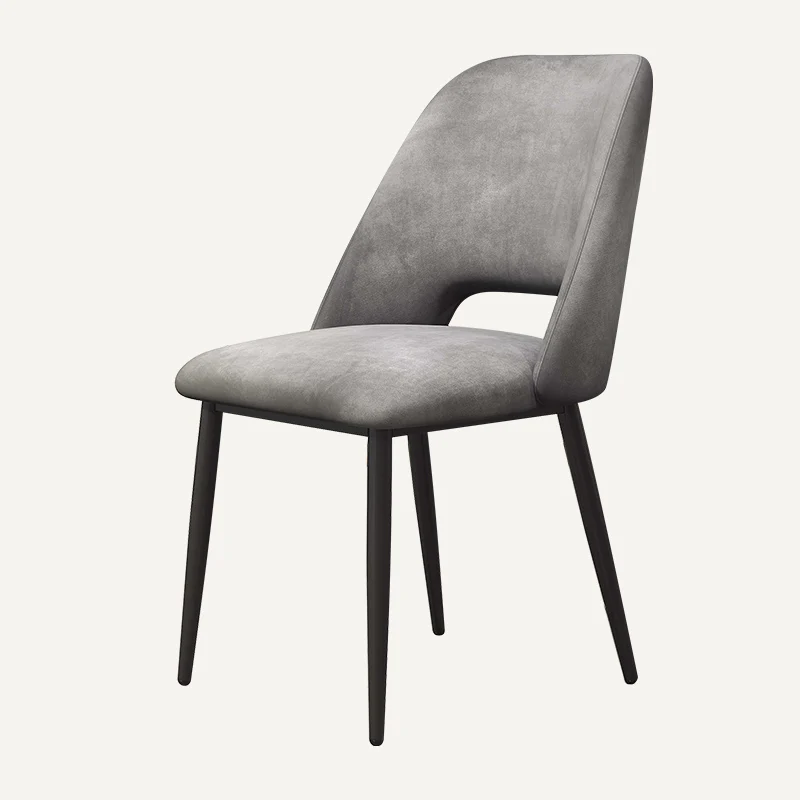 Современный скандинавский обеденный стул, минималистичный индивидуальный офисный стул, кресло для отдыха, кресло из кованого железа, домашняя спинка, роскошный макияж - Цвет: Gray(Black leg)