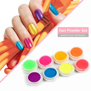 

8PCSNail Powder Glitter Decoration Set Sugar Color Nail Manicure Pigment Equipment for Gel Nail Polish