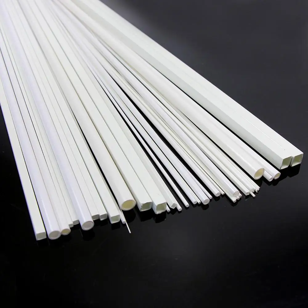 10 Varillas De Plástico ABS Blanca Redonda - 250 Mm X 0,8 Mm Diámetro - Para Manualidades Y Reparaciones