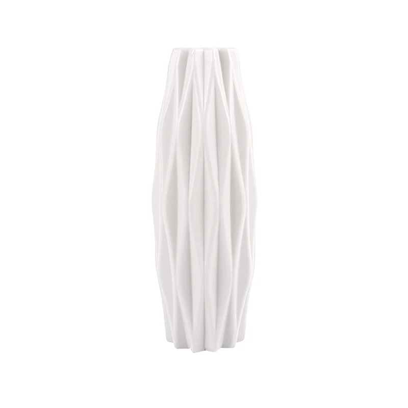 white -Long style Вазы оригами имитация керамического цветочного горшка корзина настольные домашние декоративные растения бонсай Декор Цветочная композиция контейнер - Цвет: white -Long style