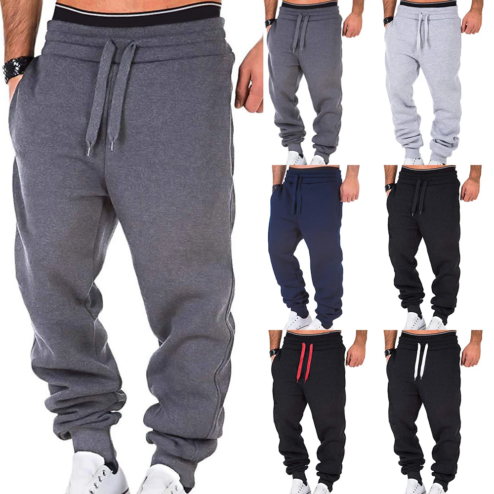 2020 New Men Loose Sweatpants Casual Joggers Sportswear Elastic Solid Drawstring Trousers Male Patchwork Workout Pants Pocket 2020 New Men Loose Sweatpants Casual Joggers Sportswear Elastic Solid Drawstring Trousers Male Patchwork Workout Pants Pocket