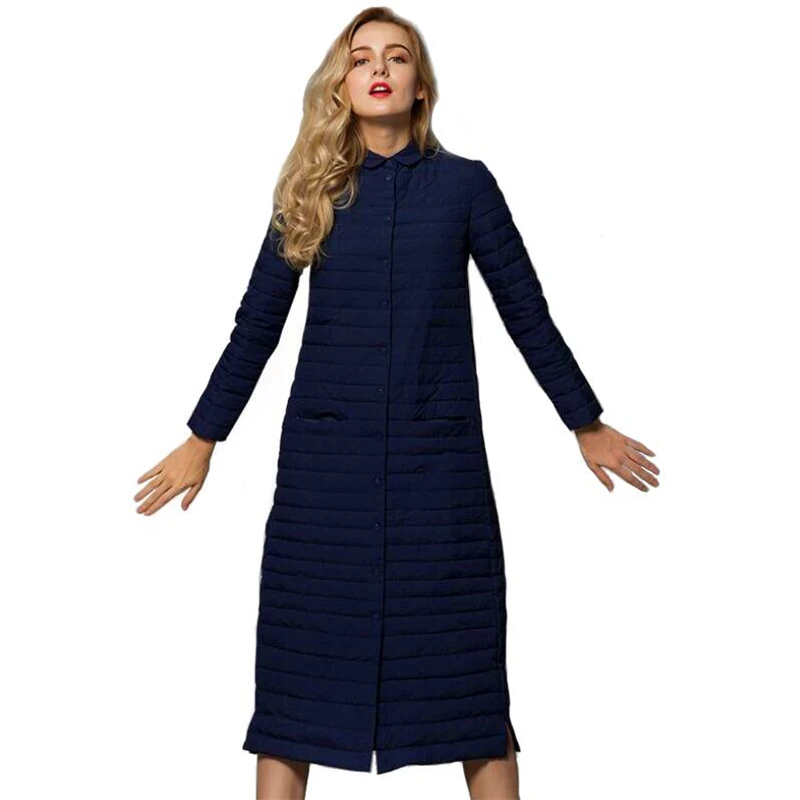 

Women Ultra Light White Duck Down Jacket Autumn Winter Casual Slim Long Coats Single Breasted Warm Down Parkas Female Outwear