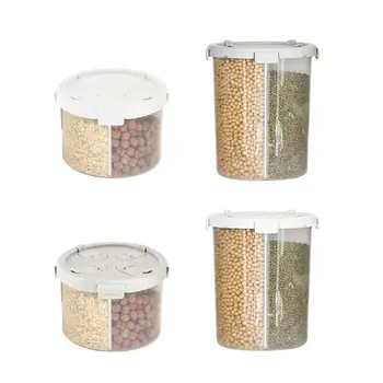 

4 Grids Plastic Kitchen Cereal Dispenser Grain Storage Box Dry Food Container K1MF