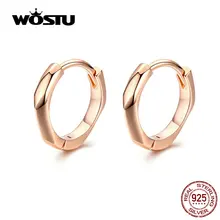 WOSTU,, серьги-кольца из розового золота, 925 пробы, серебряные, маленькие серьги-клипсы для женщин, для свадьбы,, серебро, 925, ювелирное изделие, CTE119