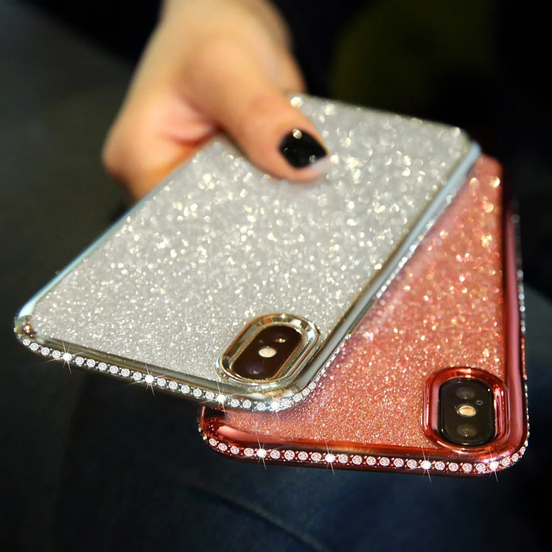 Shiny Bling Diamond Glitter Phone Protective Shell Back Cover for Samsung Models