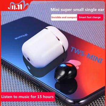 

X20 Mini Wireless Single Earphone Hidden Small Bluetooth 4 Hours Music Play With Charge Case for IOS Android smartphone