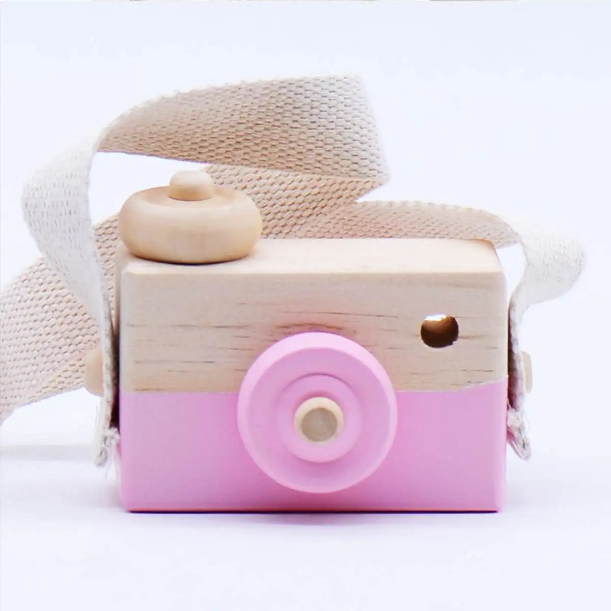 Детское деревянное украшение-камера в скандинавском стиле, портативные Обучающие мини-игрушки, реквизит для фотосъемки, милые домашние украшения - Цвет: Pink