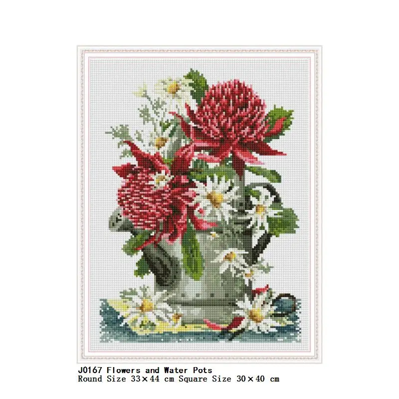 5D DIY Diamond Painting Flowers and Water Pots Home Cross Ctitch Kit Wall Sticker Full Round Square drill Embroidery Decor | Дом и сад
