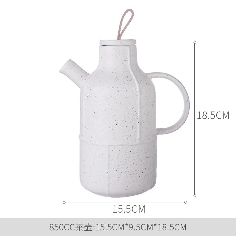 Simple ceramic teapot cold water bottle retro white set coffee afternoon tea cup mug milk can sugar bowl mx6221104 - Цвет: 850ml-Kettle-A