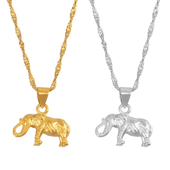 

Anniyo SMALL Elephant Pendant and Chain Necklaces for Women Girls,Silver Color/Gold Color Charm Animal Jewelry Gifts #003009