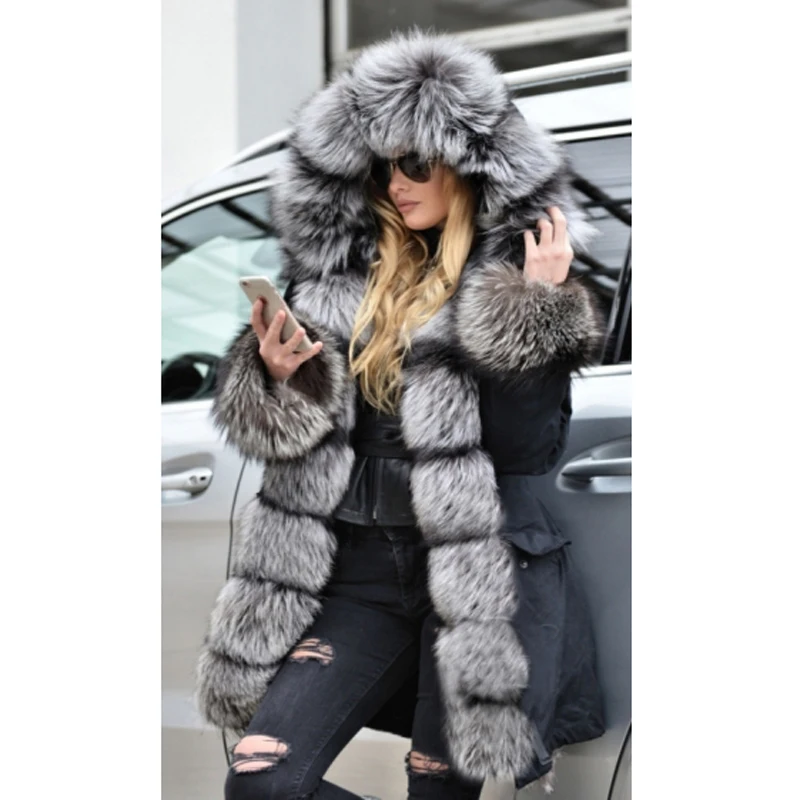 winter jacket women new long parka real fur coat big Hood fur collar hooded parkas thick outerwear street style