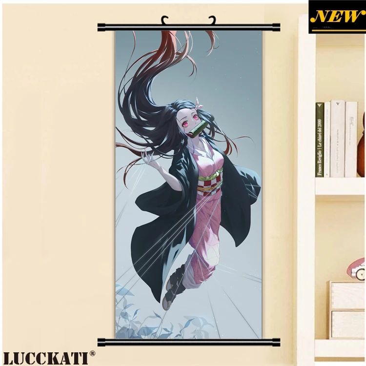 45X95 см Kimetsu no Yaiba Kny японская одежда кимоно Меч Сексуальная лоли каплей мультфильм аниме плакат стены прокрутки холст живопись - Цвет: B