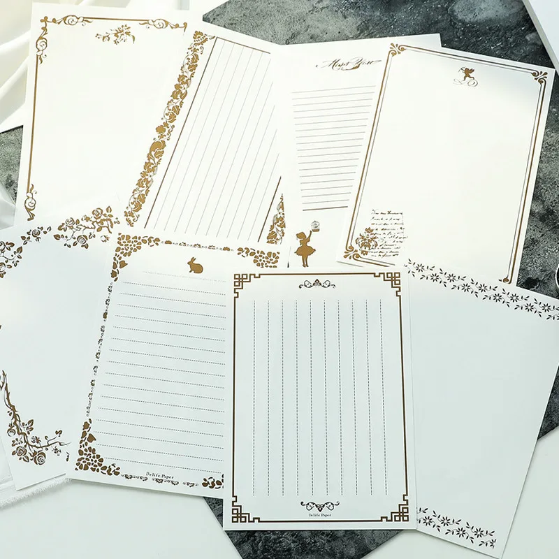 8 Sheets/set Cardstock Paper Vintage Style Writing Letter For Envelopes Stationery Pad Note Set | Канцтовары для офиса и дома