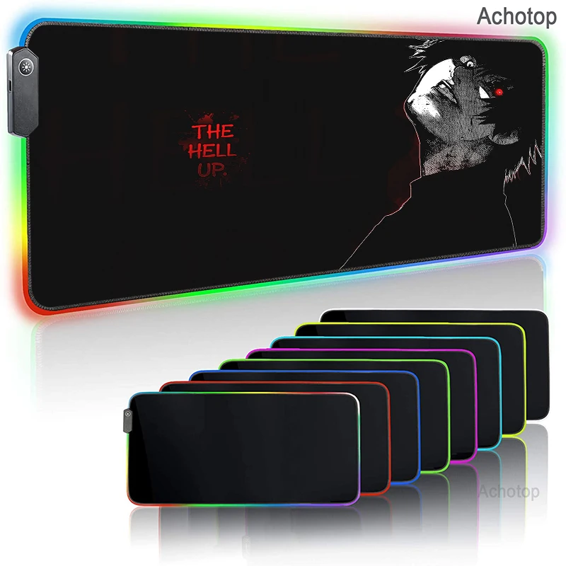 

Anime Tokyo Ghoul Game Mousepad RGB LED Gaming Accessories Computer Mouse Pad Keyboard Carpet Pad PC Notebook Gamer Desk Mat