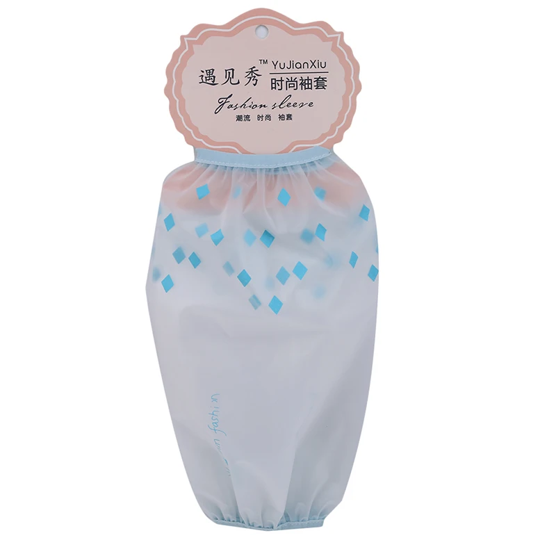 Multi-color optional home cleaning waterproof printing transparent cuff anti-fouling protective sleeves long style oversleeves