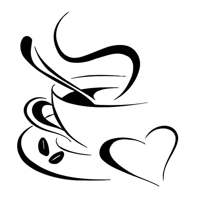 Интересные виниловые наклейки с изображением чая кофе сердца декор для