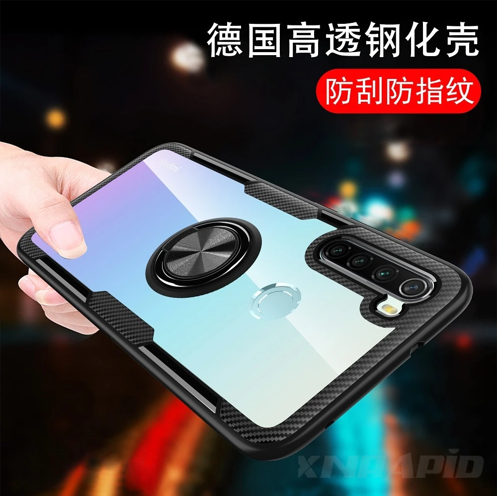 

For Xiaomi Redmi Note 8T Case With Ring Stand Magnet Transparent Protective Cover case For Xiaomi Redmi 8 Note 8 Pro Case