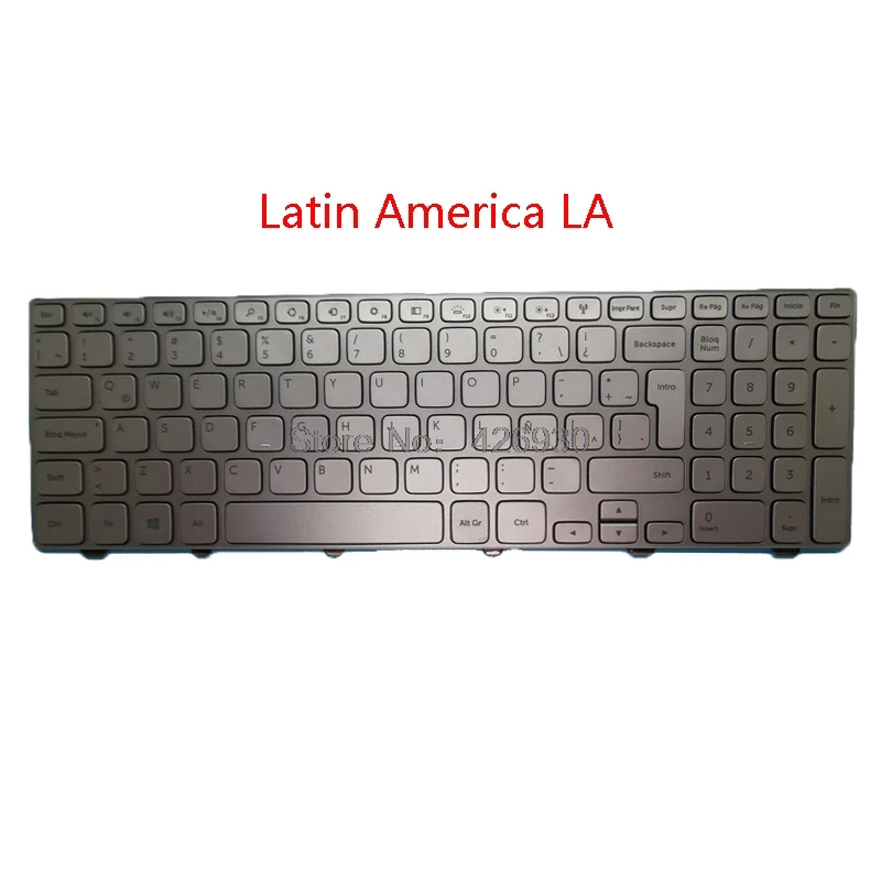 Ноутбук NE JP HB HU LA UI CA IT TI GK AR FR Клавиатура для DELL для Inspiron 15 7537 с подсветкой, японский, скандинавский, иврит, венгерский, латинский - Цвет: Latin America LA