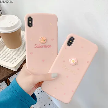 

Kawaii Japan Anime Action Figure Sailor Moon Cartoon Cute Phone Case for iPhone XS 11 Pro Max case Silicone Cover For iphone 7 8