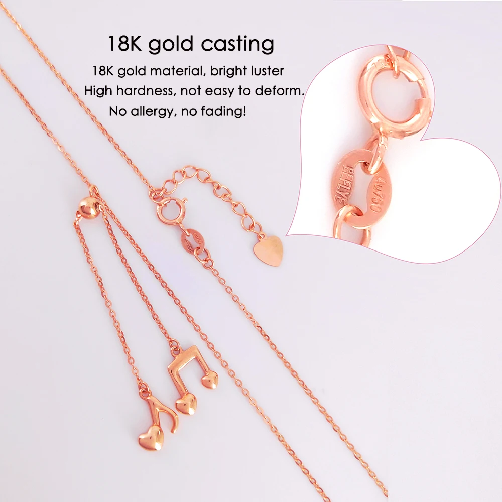 Beflye18k цепочка из розового золота au750 из чистого золота, классическое ожерелье с о-образными буквами+ подвеска, изысканные вечерние ювелирные изделия