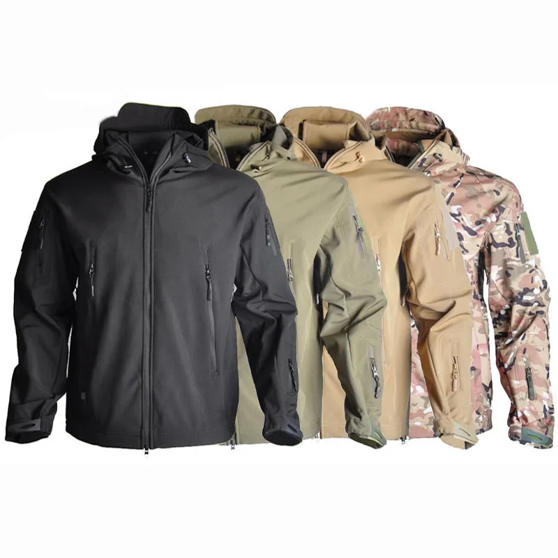 

Softshell Sharkskin TAD Tactical Jacket Outdoor Camouflage Hunting Clothes Waterproof Windproof Hoody Coats For Hiking Camping