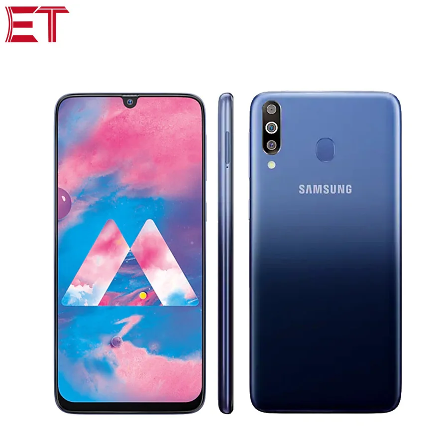 samsung Galaxy M30 M305F-DS, 4 Гб ОЗУ, 64 Гб ПЗУ, мобильный телефон, 6,4 дюймов, четыре ядра, тройная задняя камера 13 МП+ 5 Мп+ 5 МП, Android телефон