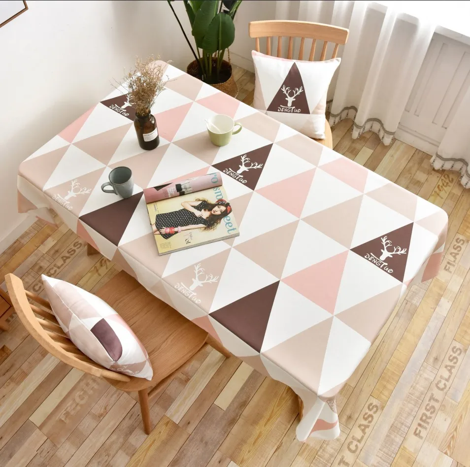 C Waterproof Oilproof Tablecloths Geometric Print Table Cloth Desk Background Cloth Table Cloth Home Decor Manteles Toalha De Mesa - Цвет: C