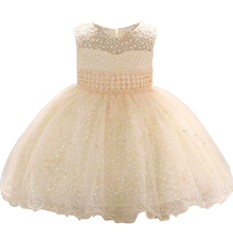 Baby Dress Lace Flower Beading Christening Gown Baptism Clothes Newborn