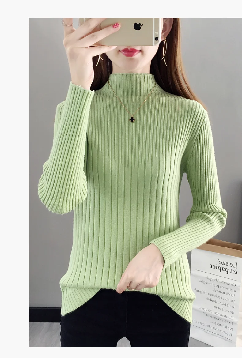 Ohclothingновый стиль зарубежного стиля, вязаная рубашка на подкладке на осень и зиму, приталенный пуловер, корейский топ с длинными рукавами
