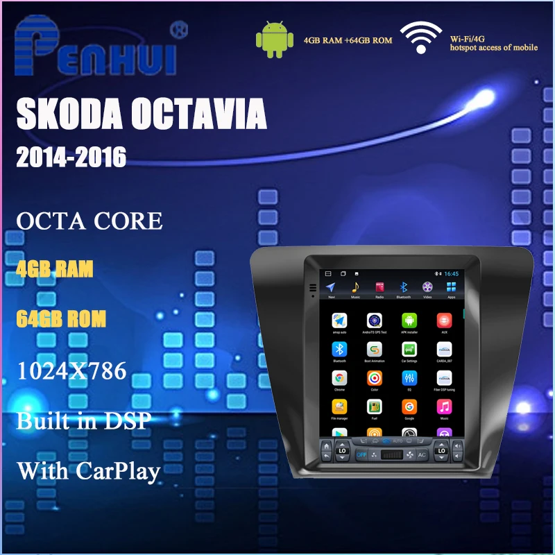 

Tesla Car DVD for Skoda Octavia (2014-2016) Car Radio Multimedia Video Player Navigation GPS Android 10.0 FOR VOLKSWAGEN