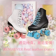 Подлинный ролик для отделки кожи коньки роликовые коньки на парных колесах черные женские взрослые черные туфли Ледяной Синий 4 колеса две линии катания обувь Patines