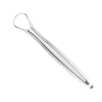 

1p Tongue Scraper Reusable Portable Stainless Steel Oral Tongue Cleaner Brush Fresher Sweepers for Adults 896D