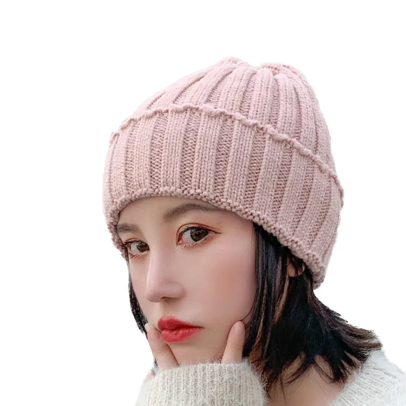 Новая Вязаная шшапка harajuku Мода головные уборы Skullies Вязание шляпа, мужские и женские бейсбольные кепки, негабаритный Slouchy мешковатые зима теплая Мужская Лыжная Шапочка