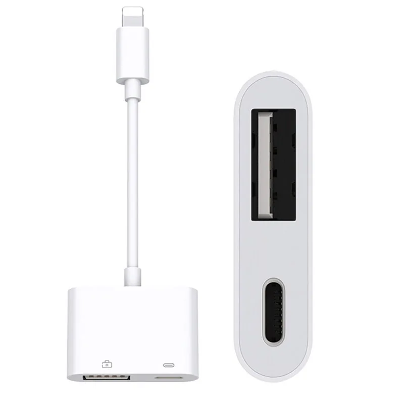 OTG адаптер для iPhone 11 Pro XS XR 8 USB флеш накопитель Lightning Usb камеры конвертер клавиатуры