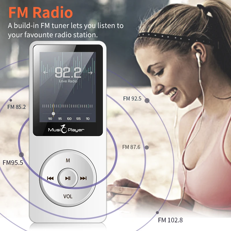 Mp3 плеер IQQ X02 ультратонкий со встроенной памятью 40 ГБ и динамиками с функцией