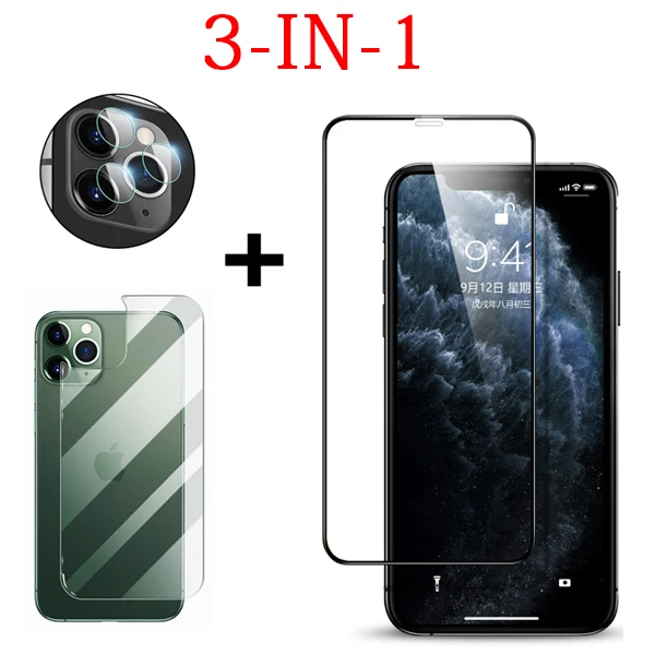 3-IN-1 3-в-1 3D Экран протектор для iphone 11 закаленное Стекло для iphone 11 Pro Камера защитный Стекло для iphone 11 Pro Max - Цвет: 3-IN-1